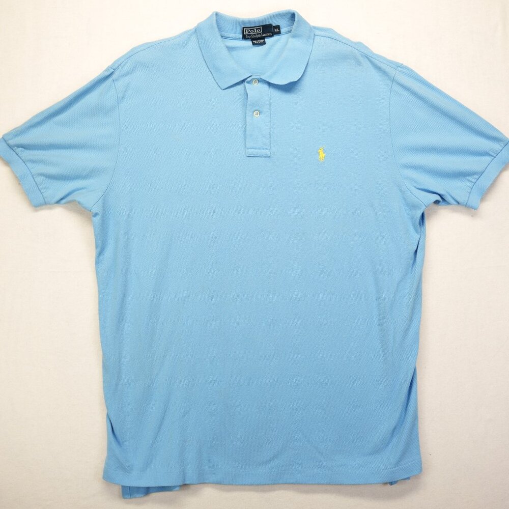 Polo Ralph Lauren Mens‎ Short Sleeve Shirt Blue 100% Cotton XL